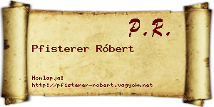 Pfisterer Róbert névjegykártya